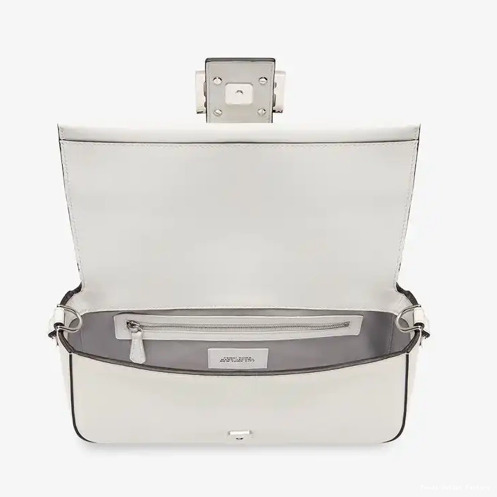 Cheap HOT The Motif Bag Nappa Fendi Baguette In Baguette White Leather Medium 0627